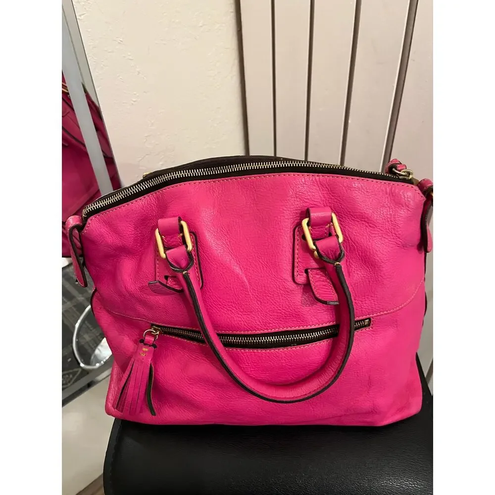 Dooney & Bourke Florentine Clayton Satchel Hot Pink Large - Picture 3 of 14